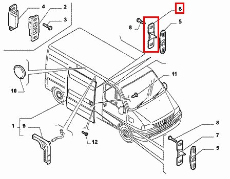 Kolík posuvných dverí horný original