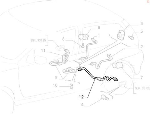 Brzdová rúrka zadná ľavá L orig.