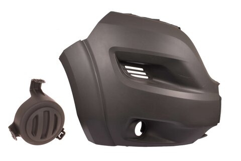 Roh predného nárazníka šedý pravý 2014- (s plastovými lemami)