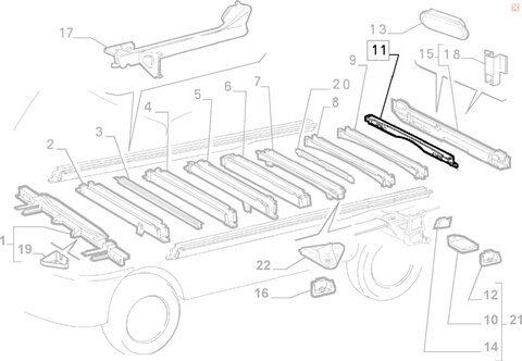 Priečny nosník - zadné