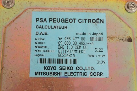 Riadiaca jednotka posilňovača riadenia 9649847780