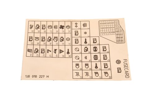 Štítok poistiek 1J0010227H