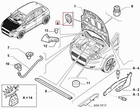 Držiak tyčky kapoty hornej (originál)