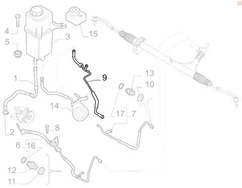 Hadice servo k nádobke kvapaliny