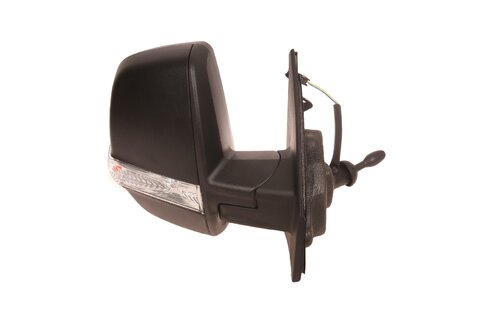 Zrkadlo pravé mechanické čierne s blikačom (dve sklá)