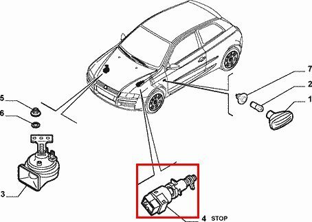 Spínač brzdového pedála