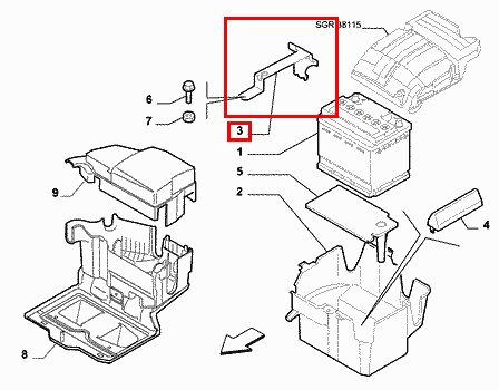 Držiak batérie pásik 03- originál