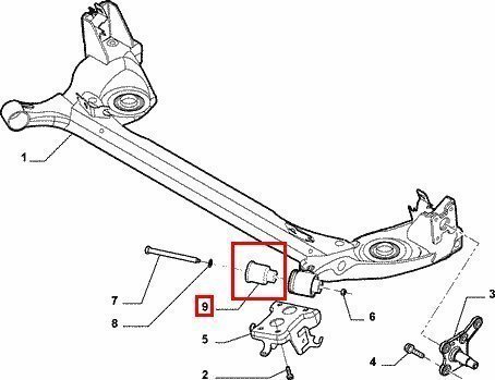 Silentblok zadnej nápravy originál