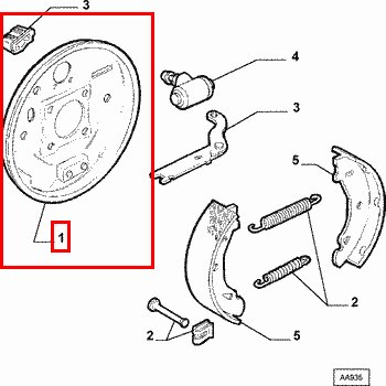 Štít brzdy ľavý L originál