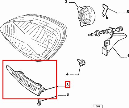Lišta svetlá predná pravá P orig.