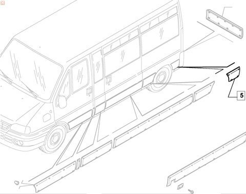 Lišta bočné za okolo ľavá