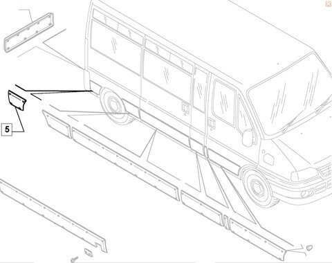 Lišta bočné za okolo - dlhý / stredný rázvor pravá P