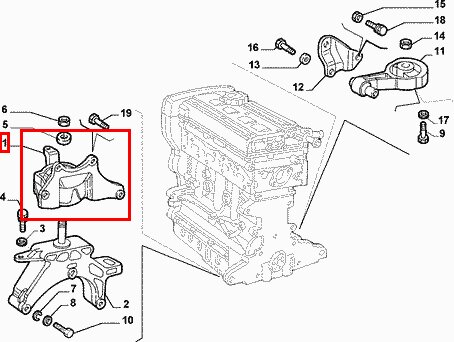 Držiak prevodovky orig