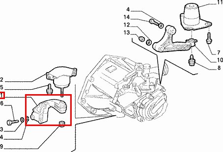 Predný držiak prevodovky