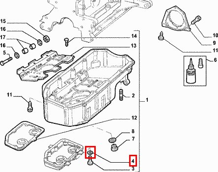 Tesnenie výpustného skrutky na hliníkovú vaňu orig.