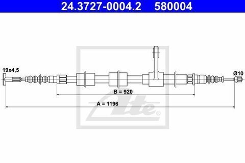 Lanovod ručnej brzdy pravý P