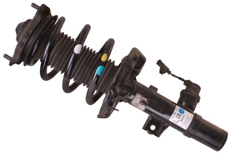 Predný tlmič pérovania s pružinou N (ľavý, hatchback, ECS, biela-modrá-žltá)