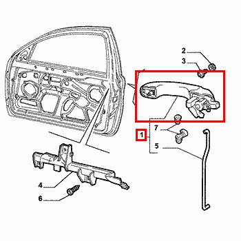 Kľučka predná pravá P