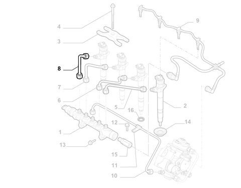 Trubička vstrekovanie paliva (valec 1)