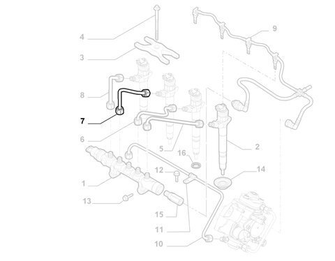 Trubička vstrekovanie paliva (valec 2)