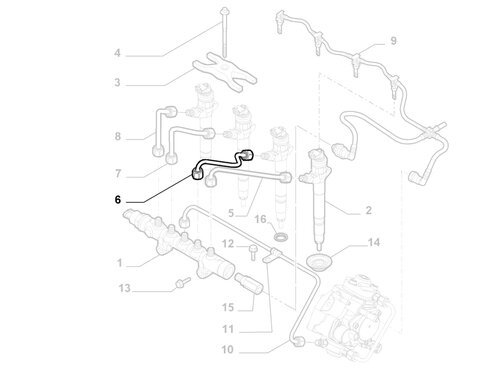 Trubička vstrekovanie paliva (valec 3)