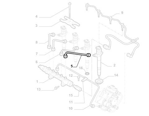 Trubička vstrekovanie paliva (valec 4)