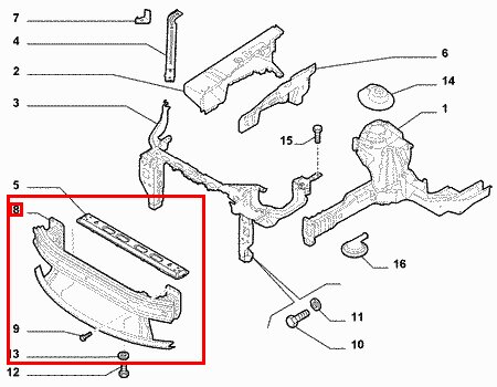 Výstuha predného nárazníka orig.