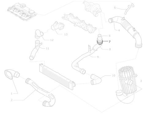 Kovová spojka vzduchovej hadice od turbodúchadla