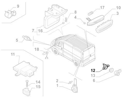 Príchytka parkovacieho senzora vnútornej orig.