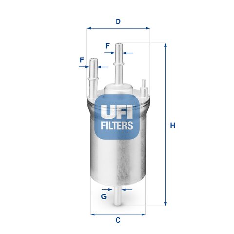 Palivový filter, 4bar ventil UFI
