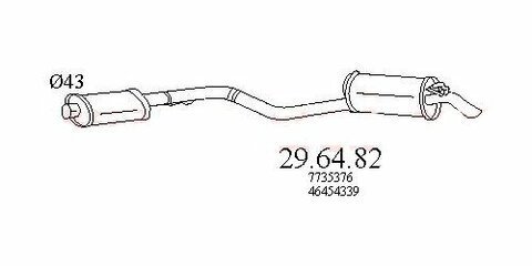 Diel výfuku strednej a zadnej