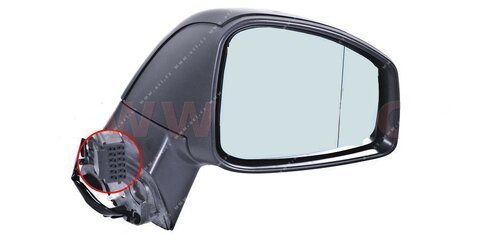 Elektricky ovládané zrkadlo - pre lak konvexné sklo, vyhrievané, s blikačom 7 pinov pravej P