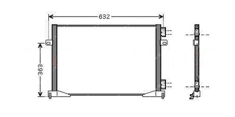Chladič klimatizácia 2.0i 16V, 1.9 dCi (pre vozidlá bez zadného výparníka)