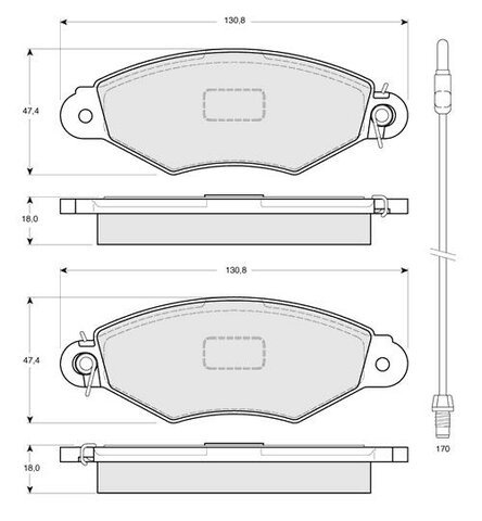 Brzdové doštičky, sada predná náprava - STARLINE