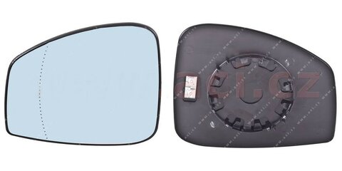 Ľavé sklo spätného zrkadla s plastovým držiakom (vyhrievané, asférické)