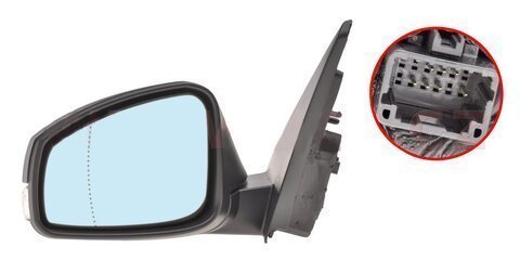 Ľavé spätné zrkadlo el. ovládané asférické s blikačom pre lak (5pin)