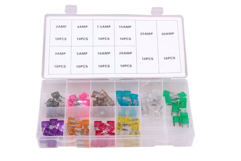 Mini nožové poistky - sada 100 ks