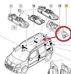 Spínač vnútorného osvetlenia (kĺbový spínač)