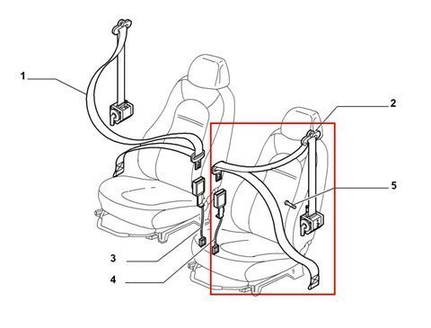 Ľavý predný bezpečnostný pás
