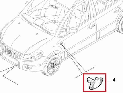 Blikač bočné L = P 08-