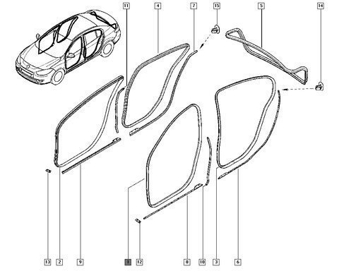 Tesnenie ľavých / pravých predných dverí