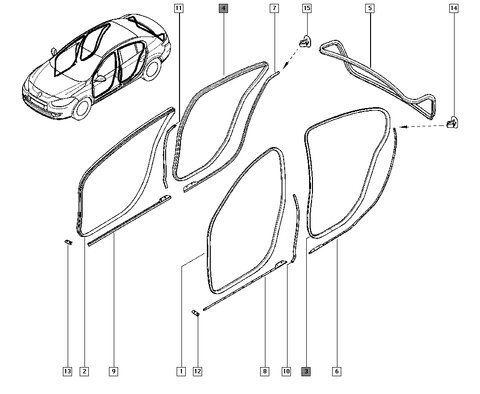 Tesnenie ľavých / pravých zadných dverí