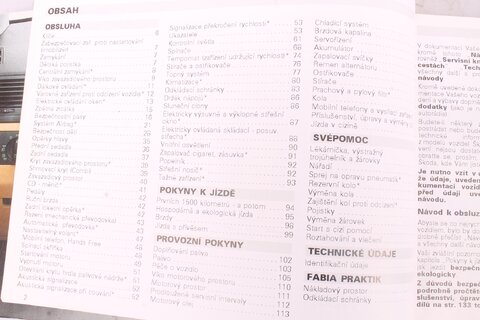 Návod na obsluhu FABIA SK 2002