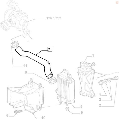 Hadice sania od turba k Intercooler