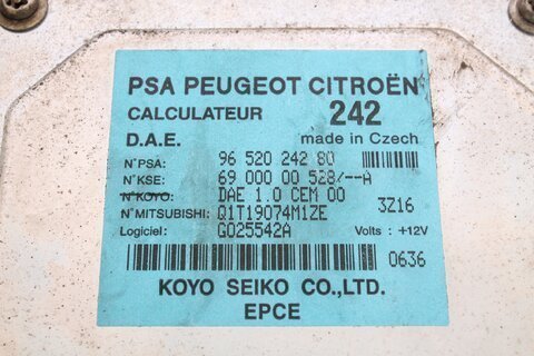 Riadiaca jednotka posilňovača riadenia 9652024280