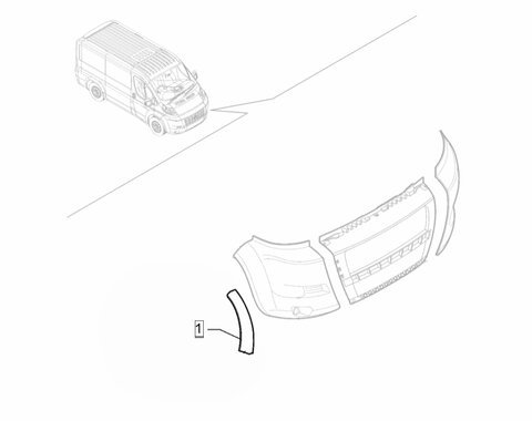 Plastový lem predného nárazníka pravý P orig.