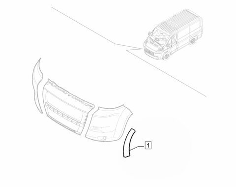 Ľavý plastový lem predného nárazníka (originál)