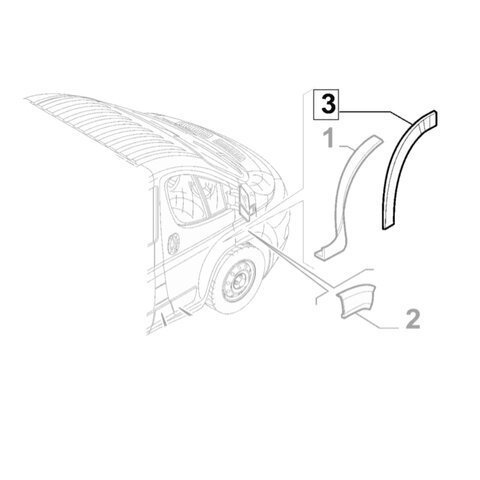Plastový lem predných dverí pravý P orig.