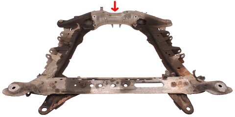 Rám pod motor - vybranie na výfuk