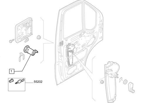 Vložka zámku s kľúčom + puzdro vložky ľavej L. př.dveře